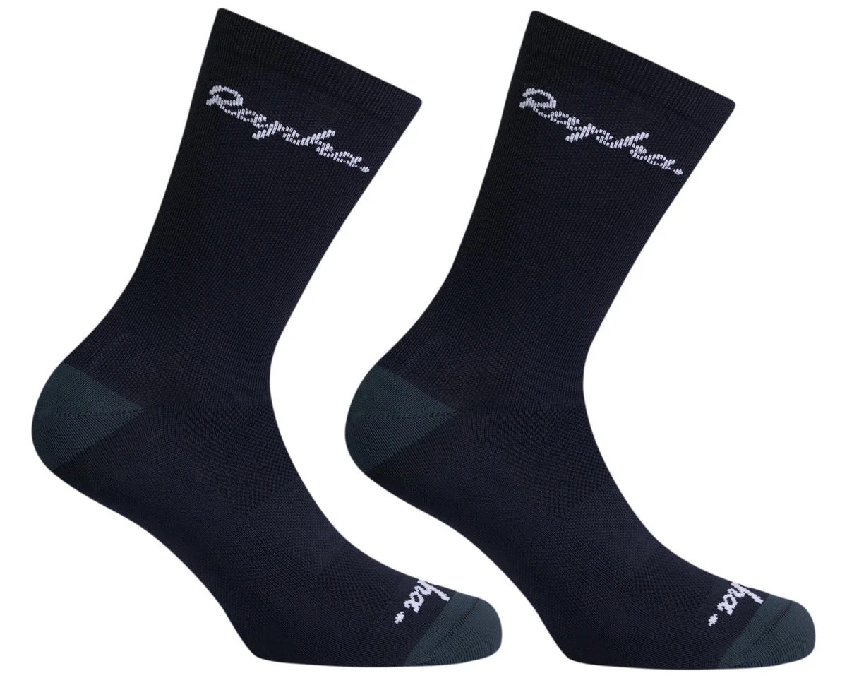 Rapha Logo Socks (Dark Navy/Black) (XL)
